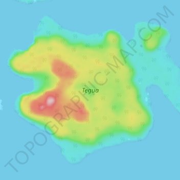 Tegua topographic map, elevation, terrain