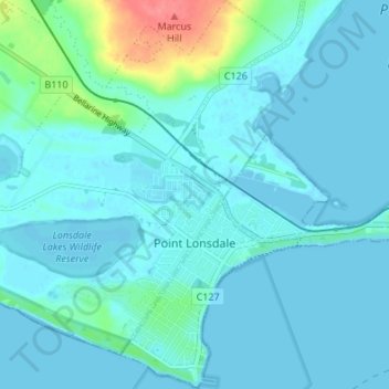 Point Lonsdale topographic map, elevation, terrain