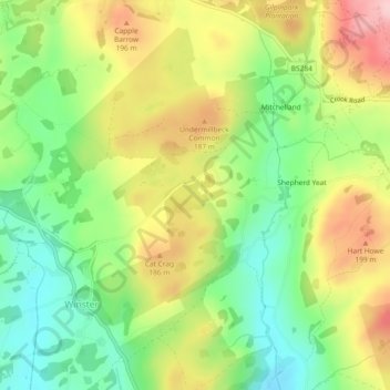 Knipe Tarn topographic map, elevation, terrain