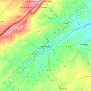 Montbray topographic map, elevation, terrain