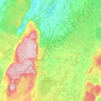 Skövde kommun topographic map, elevation, terrain