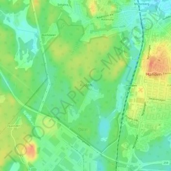 Rudan topographic map, elevation, terrain