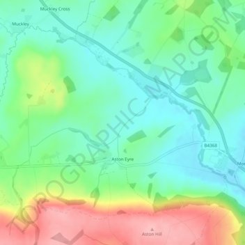 Aston Eyre topographic map, elevation, terrain