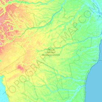 Parque Nacional do Descobrimento topographic map, elevation, terrain