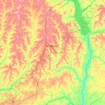 Henry County topographic map, elevation, terrain