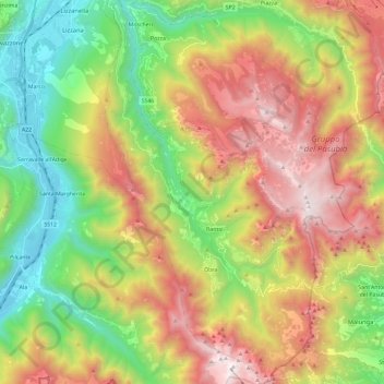 Vallarsa topographic map, elevation, terrain