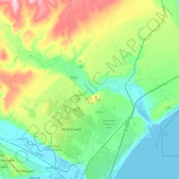 Nelson Mandela Bay Ward 56 topographic map, elevation, terrain