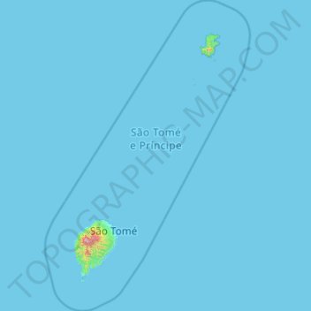 São Tomé and Príncipe topographic map, elevation, terrain