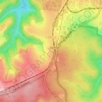 Loftus topographic map, elevation, terrain