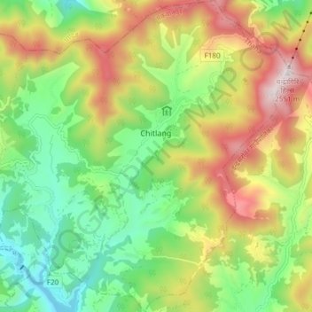 Chitlang topographic map, elevation, terrain