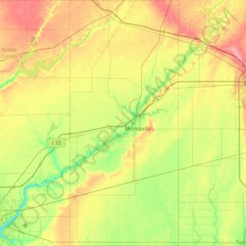 Piatt County topographic map, elevation, terrain