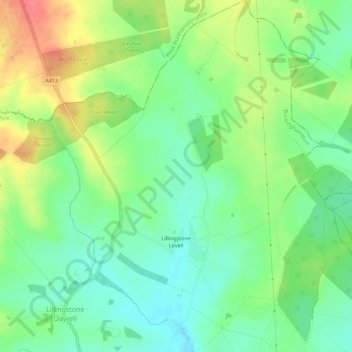 Lillingstone Lovell topographic map, elevation, terrain