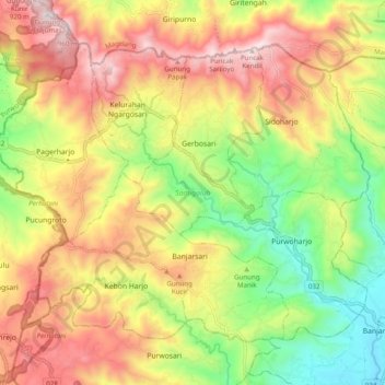 Samigaluh topographic map, elevation, terrain