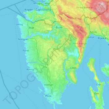 Istra topographic map, elevation, terrain