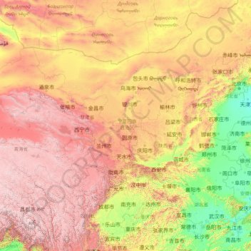 Huang River topographic map, elevation, terrain