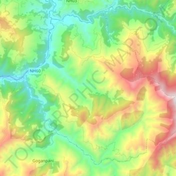 Dungeshwor topographic map, elevation, terrain