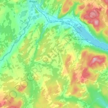 Lac-au-Saumon topographic map, elevation, terrain