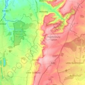 Hawkesbury topographic map, elevation, terrain