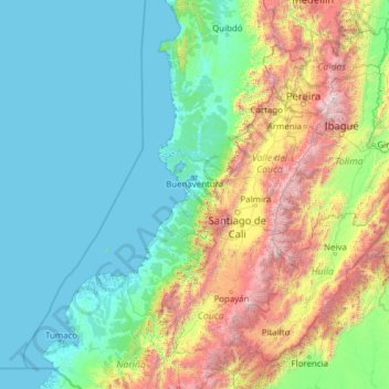 Buenaventura topographic map, elevation, terrain