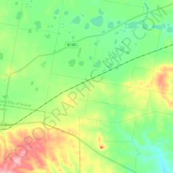 Stavely topographic map, elevation, terrain