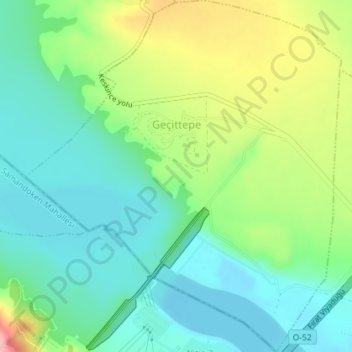 Geçittepe Mahallesi topographic map, elevation, terrain
