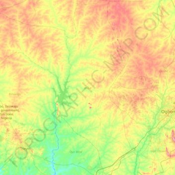 Atiba topographic map, elevation, terrain