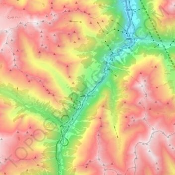 Gurtnellen topographic map, elevation, terrain