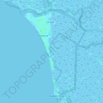 Fortescue topographic map, elevation, terrain