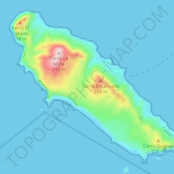 San Lorenzo Island topographic map, elevation, terrain