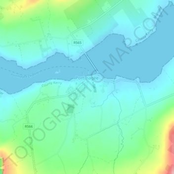 Portmagee topographic map, elevation, terrain