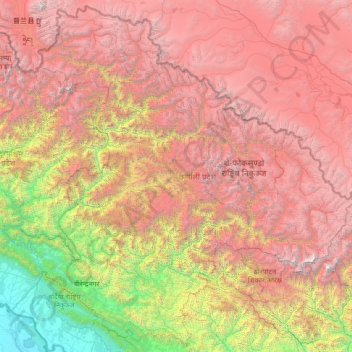 Karnali Province topographic map, elevation, terrain
