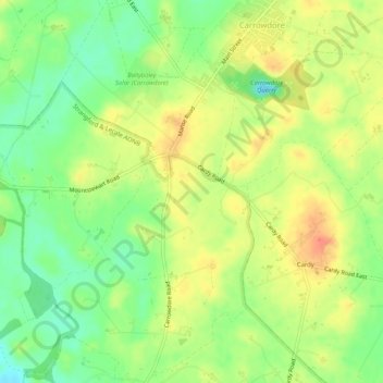 Ballyboley topographic map, elevation, terrain