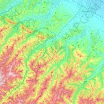 Brisighella topographic map, elevation, terrain