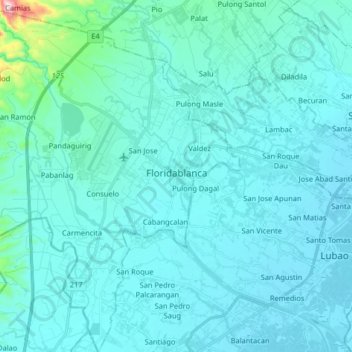 Floridablanca topographic map, elevation, terrain