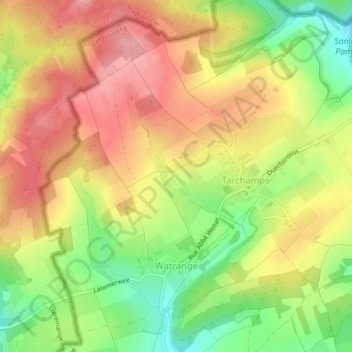 Watrange topographic map, elevation, terrain