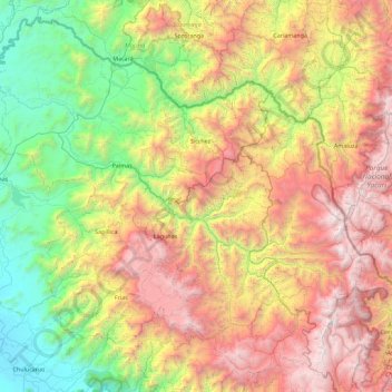 Province of Ayabaca topographic map, elevation, terrain