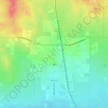 Jal topographic map, elevation, terrain