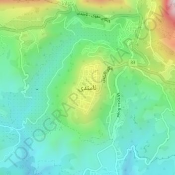 Amedi topographic map, elevation, terrain