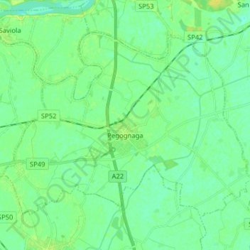 Pegognaga topographic map, elevation, terrain