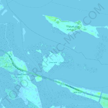 Ramhan Island topographic map, elevation, terrain