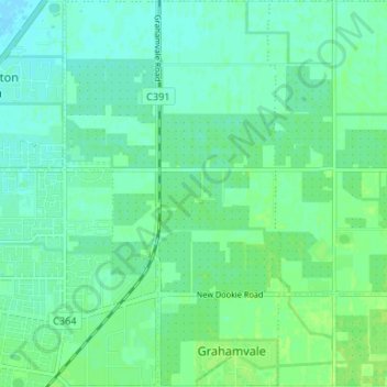 Grahamvale topographic map, elevation, terrain