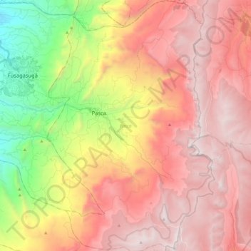 Pasca topographic map, elevation, terrain
