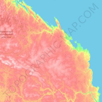 ЗАТО Островной topographic map, elevation, terrain