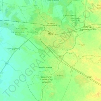 Mary City topographic map, elevation, terrain