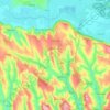 Popricani topographic map, elevation, terrain