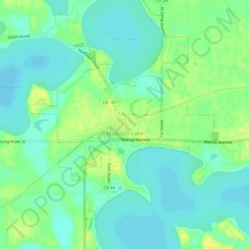Madison Lake topographic map, elevation, terrain