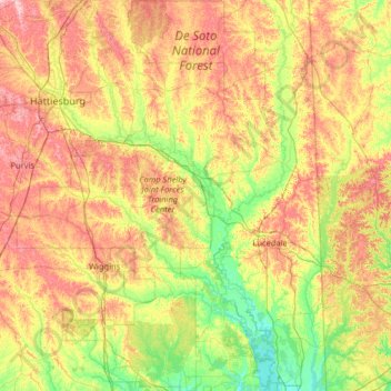 De Soto National Forest topographic - Thumbnail 