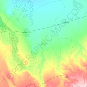 Sultanhanı topographic map, elevation, terrain