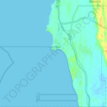 Green Head topographic map, elevation, terrain