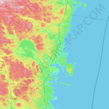 Hudiksvalls kommun topographic map, elevation, terrain